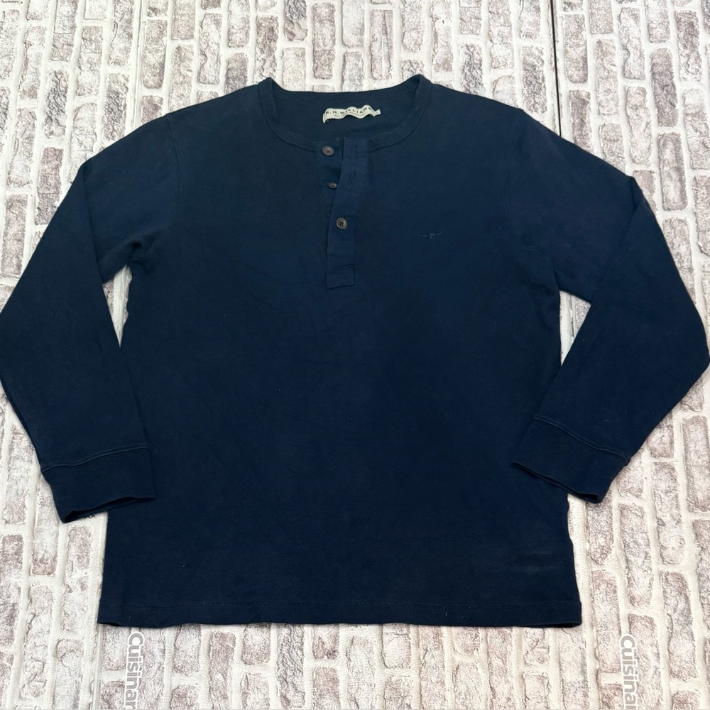 R.M. Williams Australia Men’s Henley 100% Cotton Long Sleeve Navy‎ Large